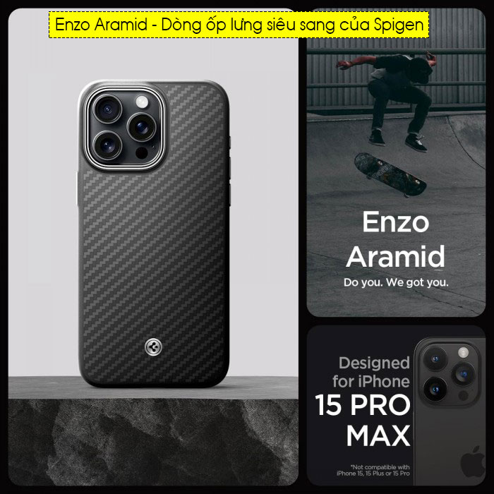 Ốp lưng iPhone 15 Pro Max Spigen Enzo Aramid Magsafe 1